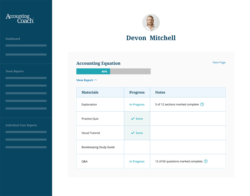 Monitor Individual User Progress
